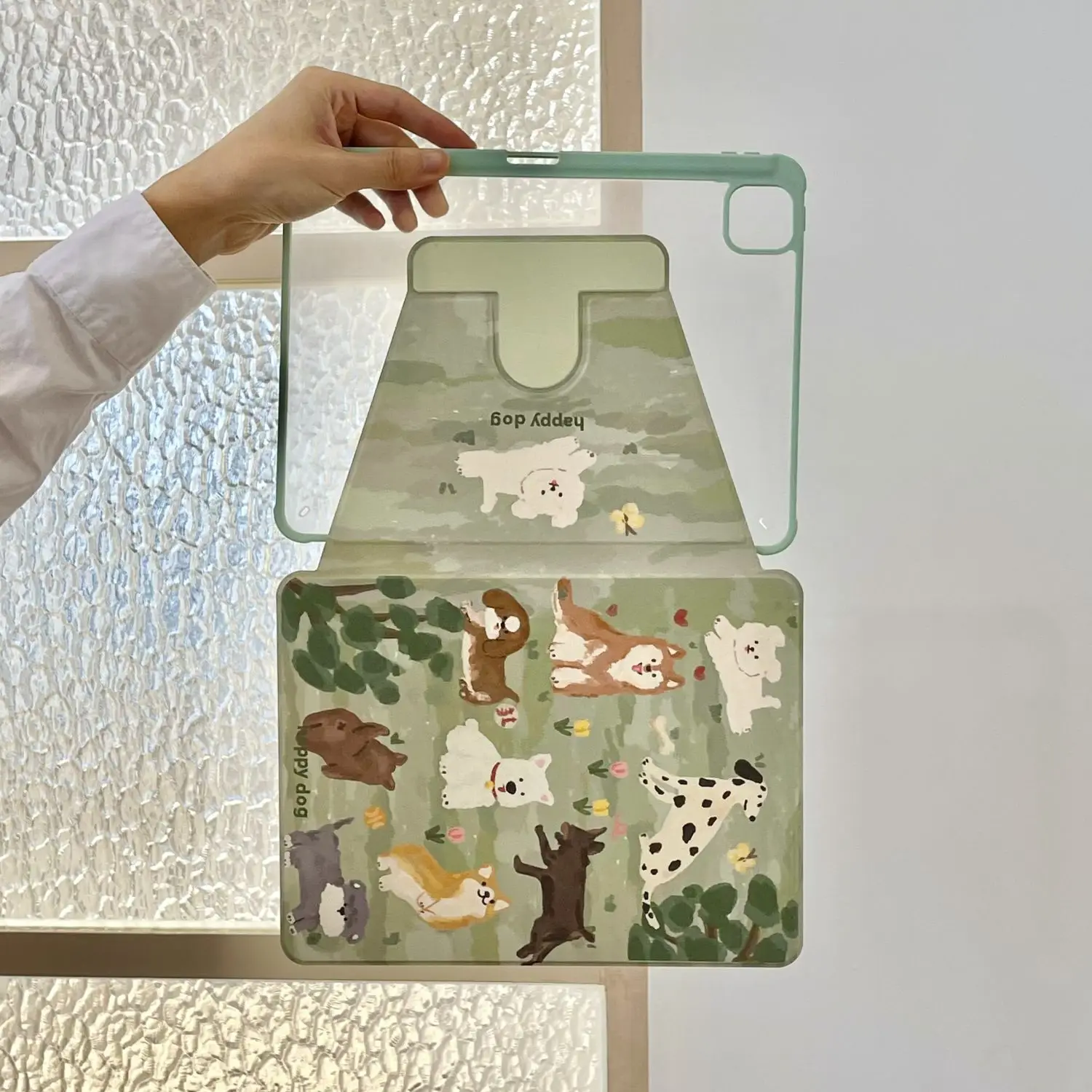Rotação de 360 Graus Bonito dos Desenhos Animados Cão Case para Ipad 9.7 10.2 10.5 11 12.9 Polegada 2023 Mini ar Capa com Lápis Slot Titular