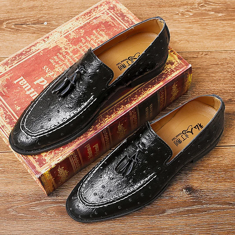 Brand White Tassel Men's Leather Shoes Casual Moccasin Homme Men's Oxford Shoes Flat Men's Boat Shoes Business Men's Loafers