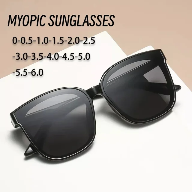 2022 Polarized Myopia Sunglasses for Men Luxury Cat Eye Frame Prescription Sunglasses Classic Transparent Near Sight Eyewear