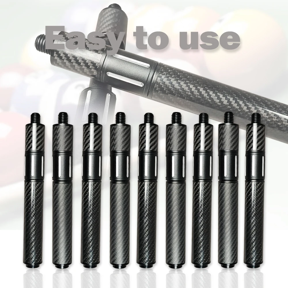 Telescopic Carbon Fiber Billiards Extension Bumper, Extendable Stick Accessories Snooker Cue Extend Weights Replacement