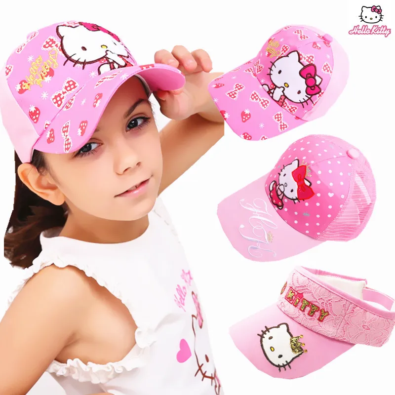 

Hello Kitty Children Hat Gifts for Girls Baseball Cap Peaked Cap Sanrio Shading Sun Protection Summer Thin Section Cute Baby Hat