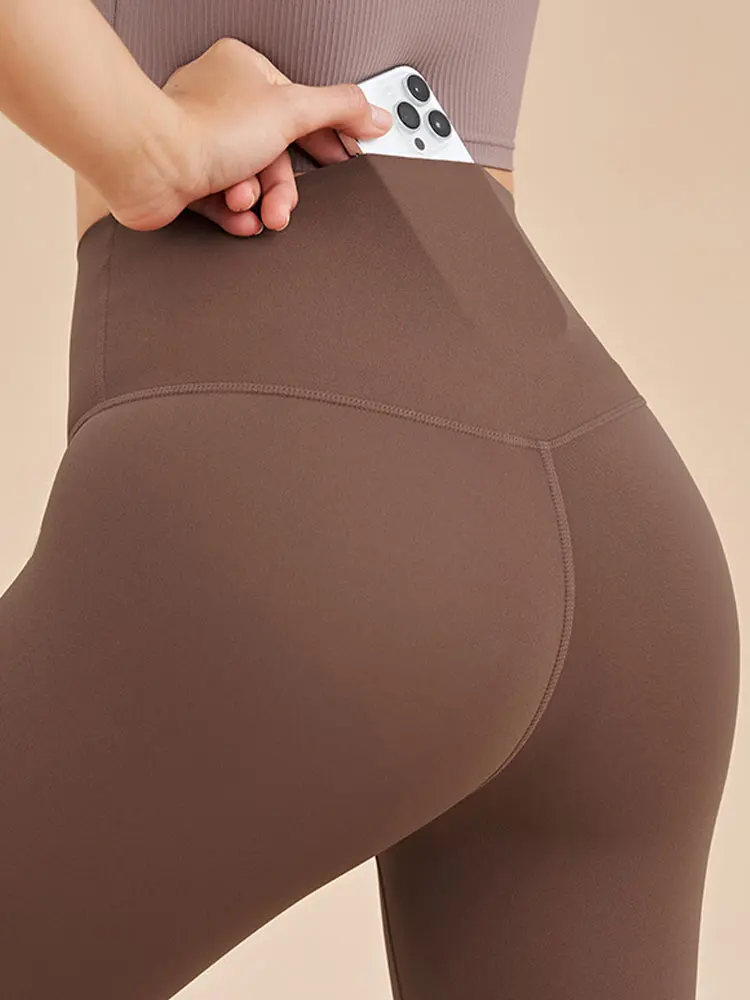 Sports Leggings INLUMINE New Sports Leggings with Pocket Women High Waist Elastic Yoga 7 Points Pants Gym Fitness Tight Legging Woman Sportswear