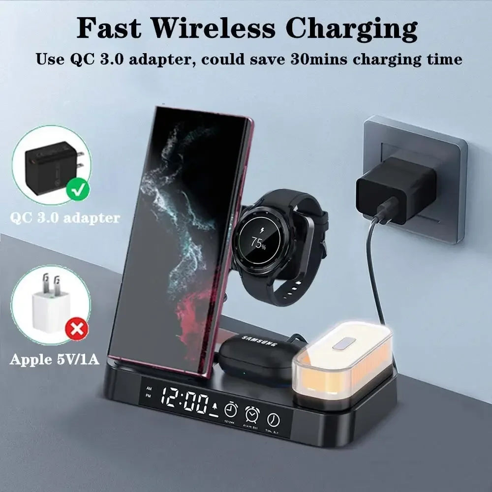 

Wireless Charger 3 in 1 For Samsung Galaxy S23 S22 S21 Ultra 30W Fast Charging Station For Galaxy Watch 5/5 Pro/4 Chargers Stand