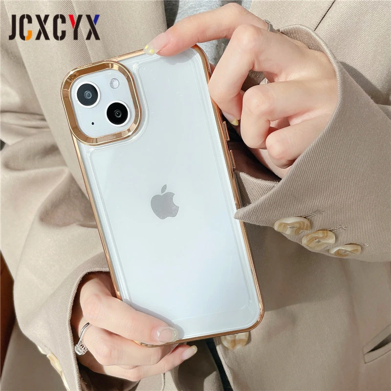 iphone 12 pro max phone case Luxury Shockproof Plating Clear Hard Case for iPhone 13 12 Pro Max 11 X S XR 7 8 Plus SE3 Lens Protective Transparent Soft Cover case iphone 12 pro max