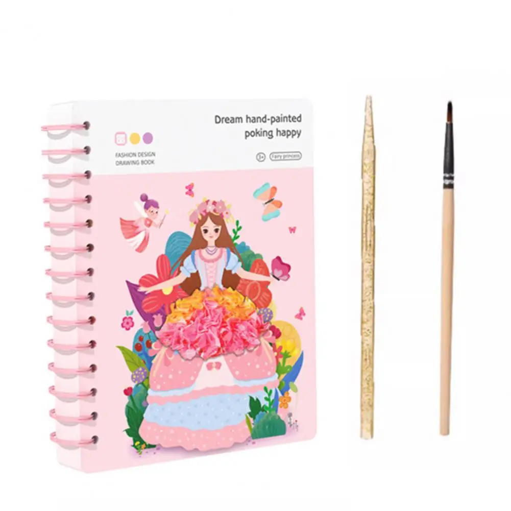 

Fashion Drawing Book with Stickers Pen Princess Book Kids DIY Craft Kit Girls Art Educational Book Birthday Gift