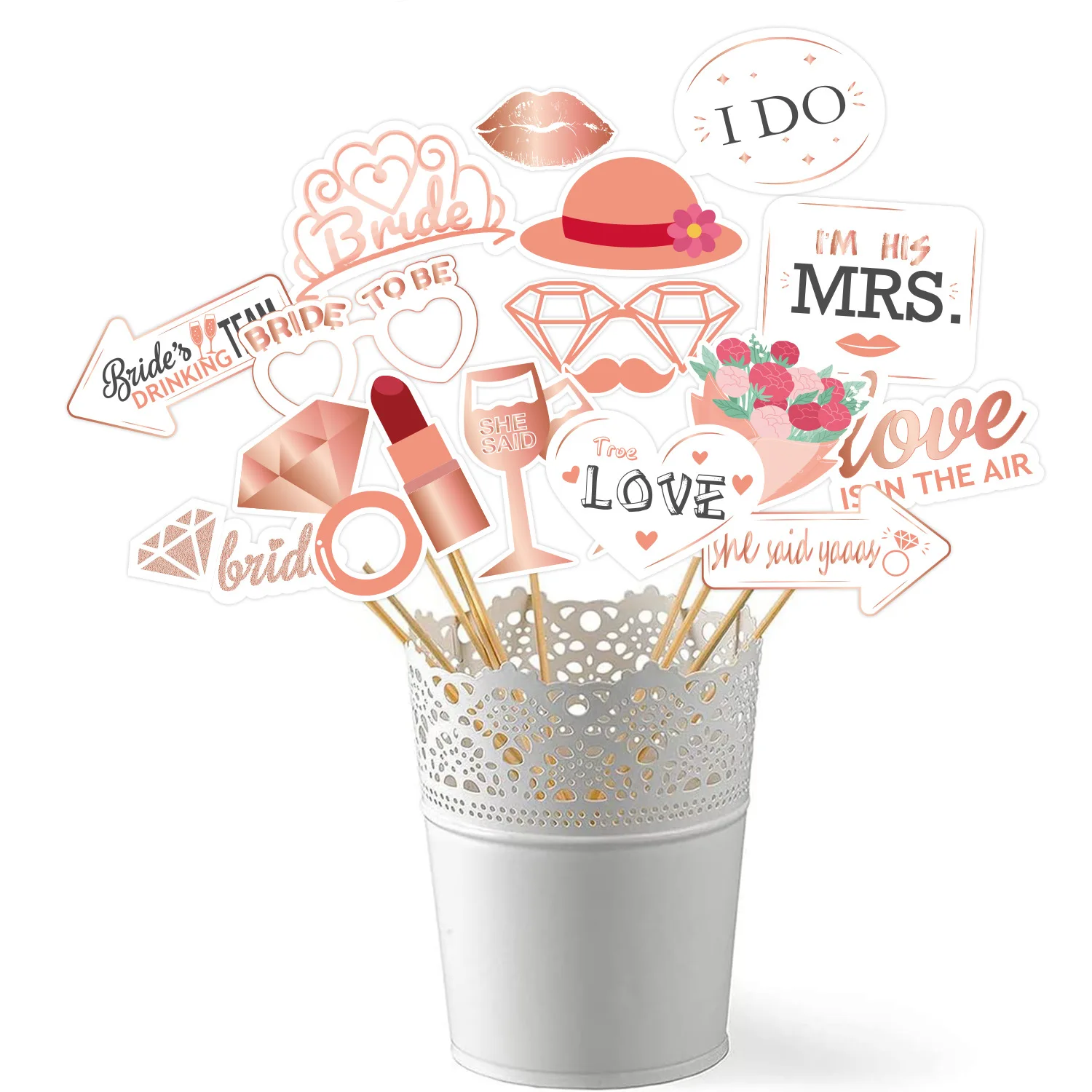 Wedding party bride to be photo props DIY bachelor party photo supplies Hen Party Decoration - 2