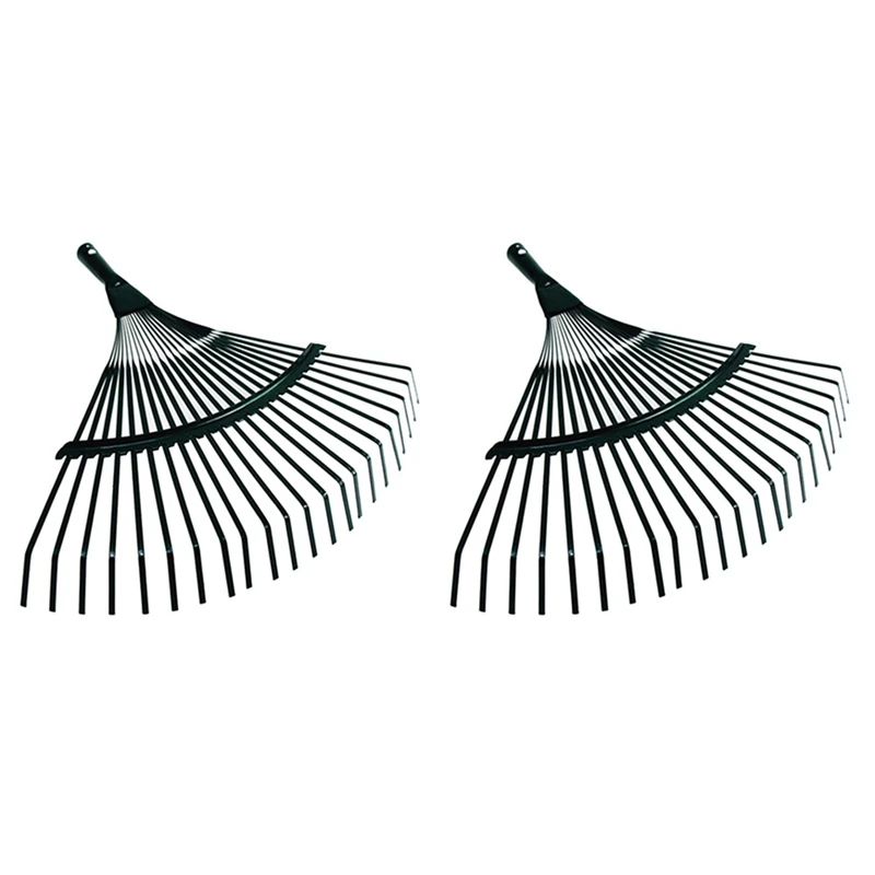 

2 Pcs 42Cm Steel Fan Rake Head Replacement Heavy Rake Head For Garden Grass Patio Leaves Leaf Lawn 22 Tooth