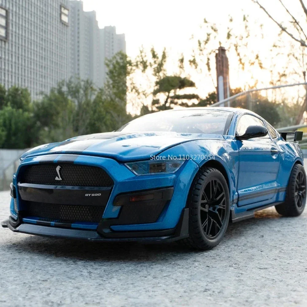 Large Size 1/18 Mustang Shelby GT500 Alloy Diecasts Sports Car Model 4 Doors Can Be Opened Metal Vehicle for Kids Toys Gift 6