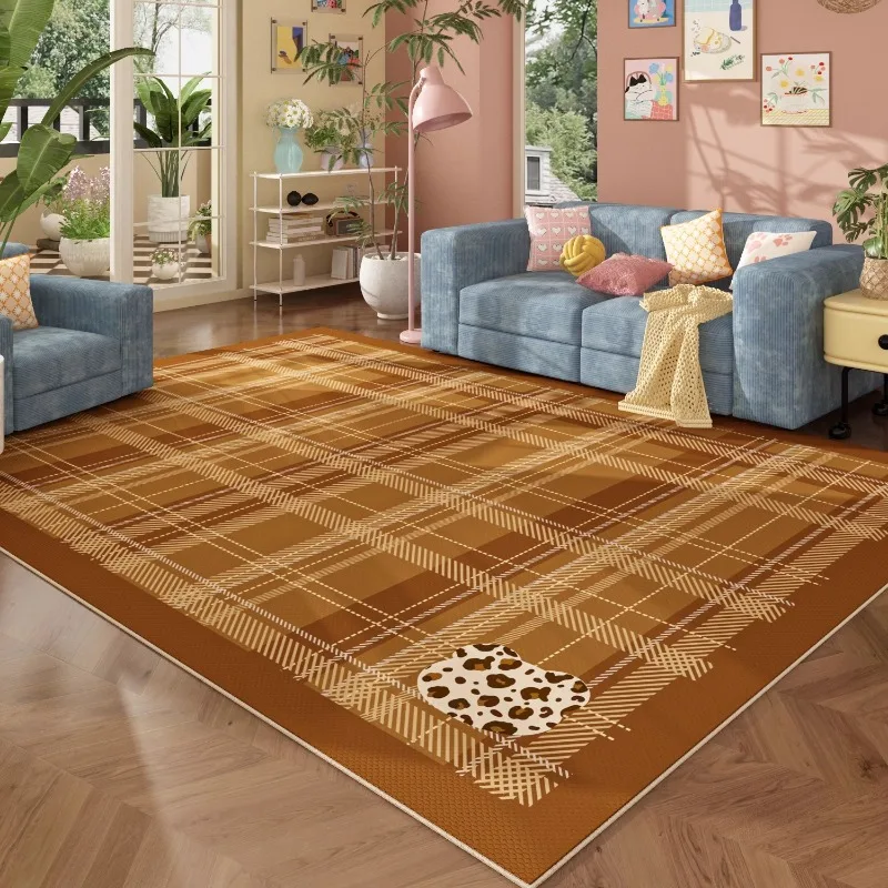 Pink Living Room Carpet Checkerboard Butterfly Print Bedroom Rugs Large Area Fashion Ins Style Home Decoration Coffee Table Mats