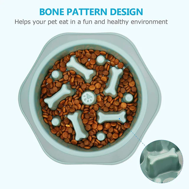 Slow Feeder Dog Bowls Slow Eating Pet Bowls Puzzle Anti-Gulping Interactive Bloat Durable Preventing Choking Healthy Dogs Bowl 2