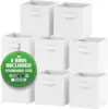 Fabric Storage Cubes for Cube Organizer - 8 Pack Heavy Duty White-Grey Storage Bins, Baskets For Shelves or Cubbies Storage 2