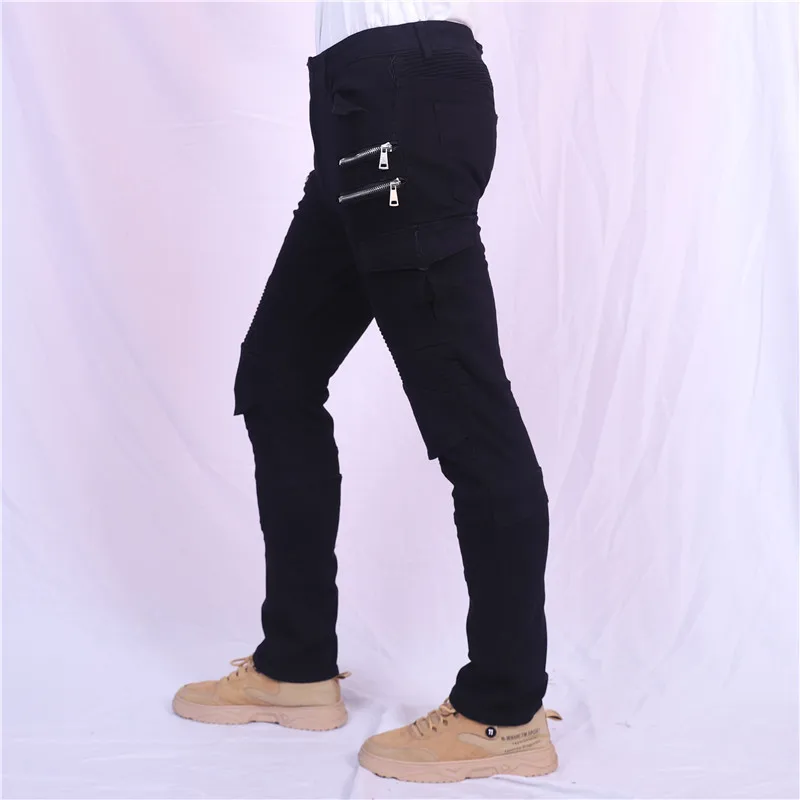 남성용 여름 오토바이 페더베드 진스 표준형 편안하고 통기성 좋은 라이딩 바지 자동차 타기용