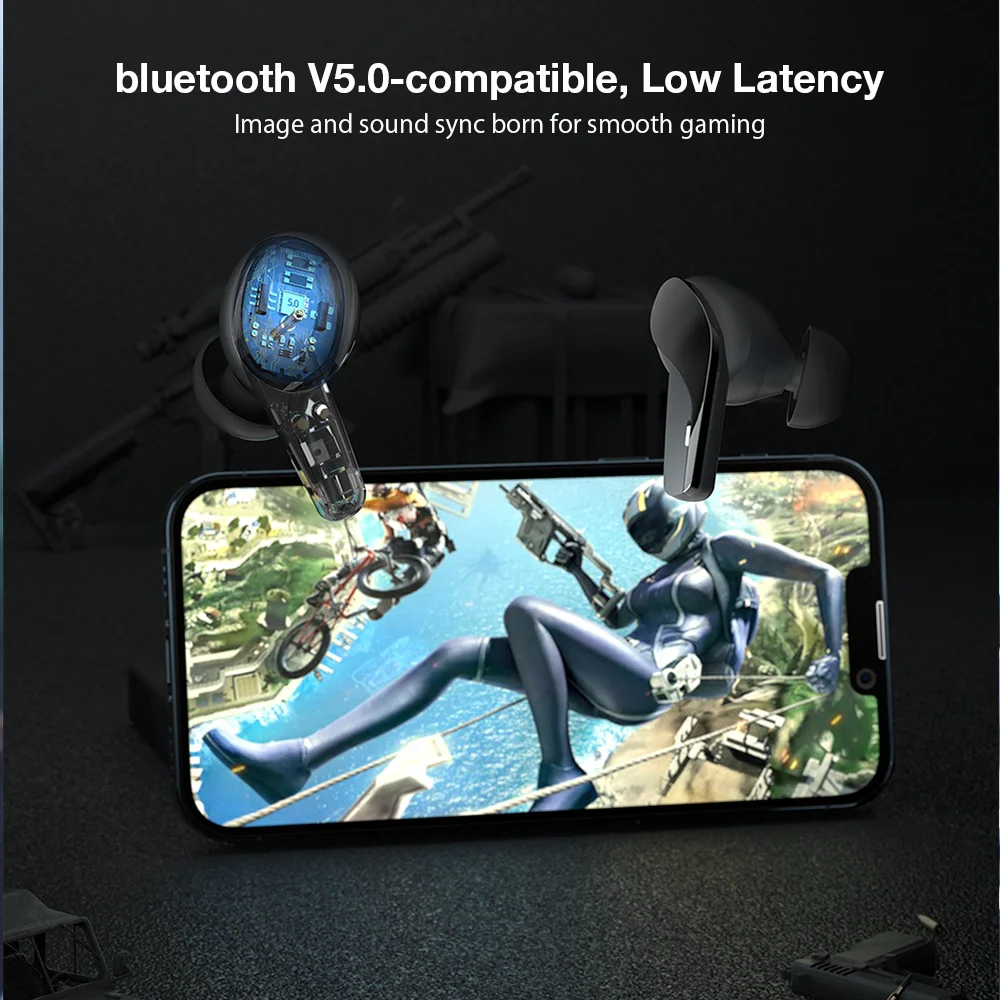 BlitzWolf BW-FYE15 Bluetooth Headphones TWS HiFi Stereo Bass Low Latency Smart Touch HD Call bluetooth headphones