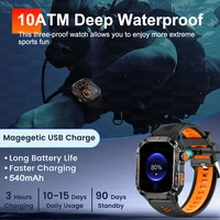 2025New GPS montre intelligente pour Xiaomi IOS boussole militaire lampe de poche Smartwatch hommes 10ATM étanche 100 + Modes de Sport BT appel montre 2