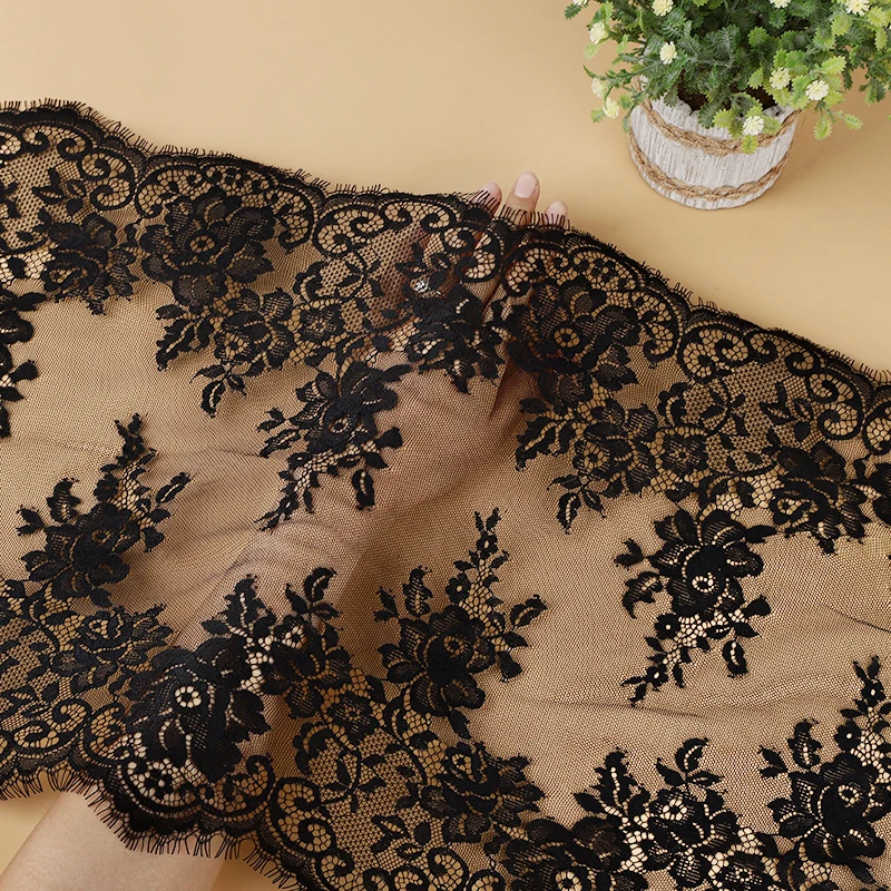 새로운 38CM 와이드 속눈썹 레이스 그물 빨간 조끼 패브릭 의류 스티치 스커트..