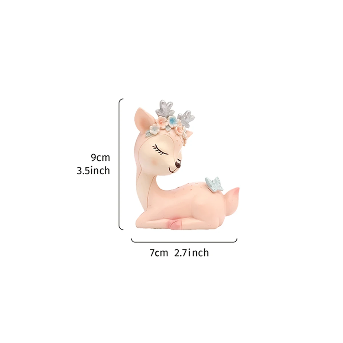 1PC, creative cartoon little sika deer decorative gift resin ornament, cute girl home decoration