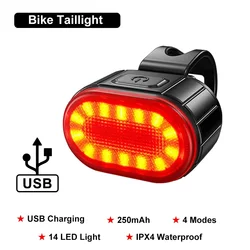 Enhanced USB Rechargeable LED Bike Light Set for Front and Rear Illumination (Bike taillight)