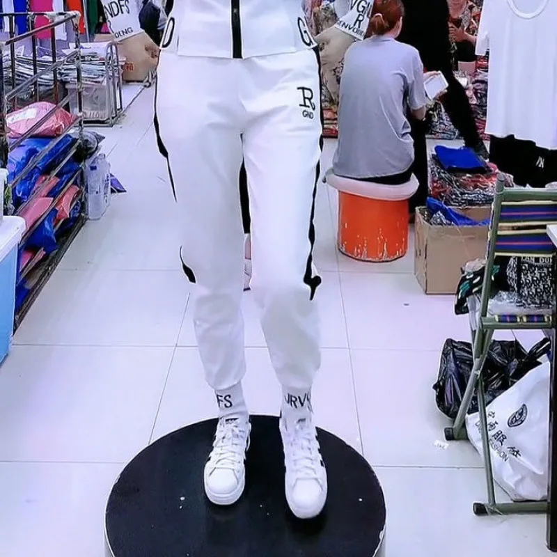 2022 Spring New Sports Suit Women\'s Tracksui Leisure Fashion Korean Version Slim Cardigan Sweater Pants Two Piece Set