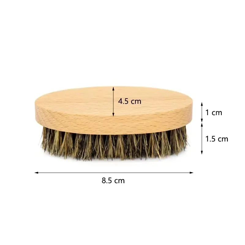Spazzola per barba in legno per uomo Pettine in legno naturale Setola di cinghiale Spazzola per baffi Spazzola per onde da uomo da viaggio Regali Compleanno Cura della barba - immagine 2