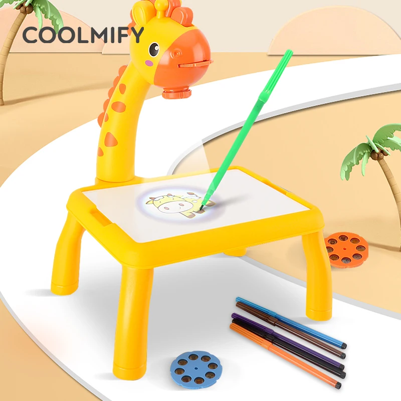 Children Led Projector Art Drawing Table Toys Kids Painting Board Desk Arts Crafts Educational Learning Paint Tools Toy for Girl 4