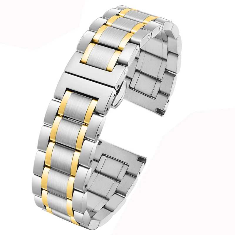 Universal Stainless Steel Watch Band for Bracelet-Style Watches (Multiple Width Options)