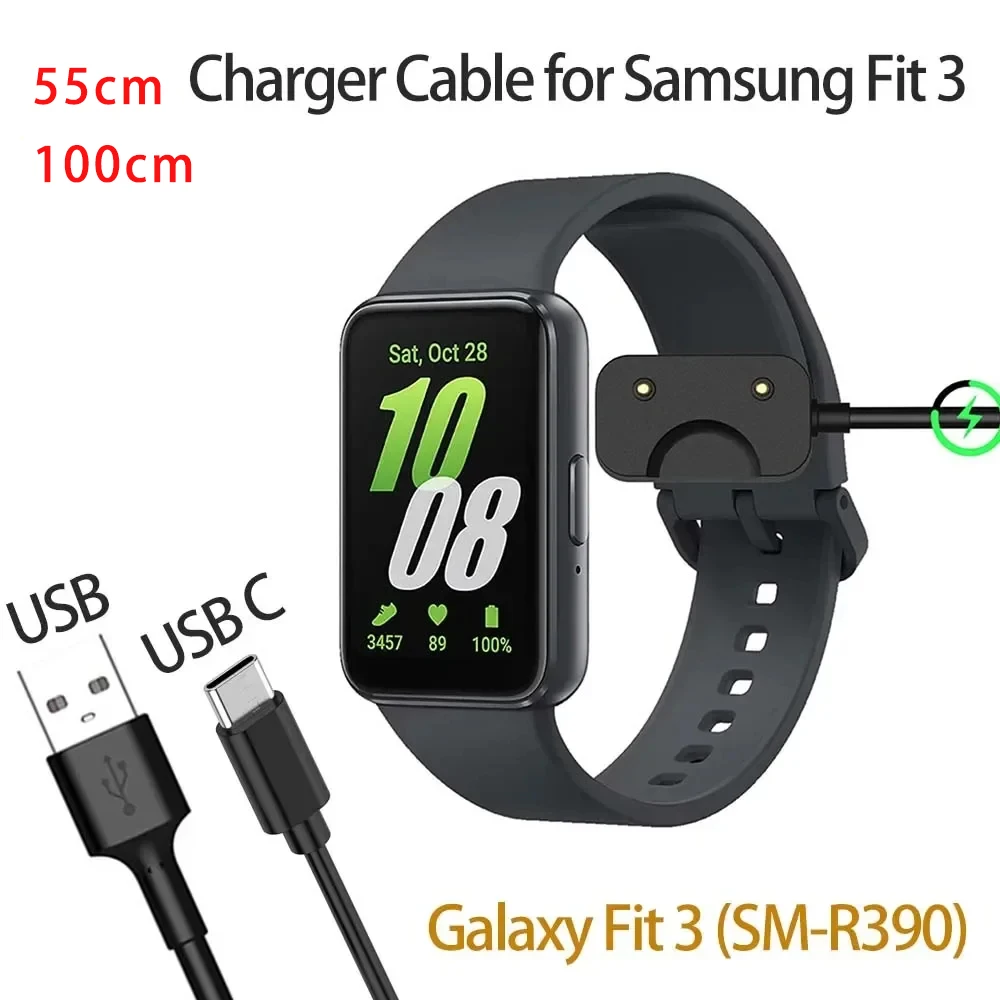 55/100CMFor Samsung Galaxy Fit 3 Charger Watch Adapter USB / USB C Charging Cable Cord Magnetic For Samsung Galaxy Fit 3