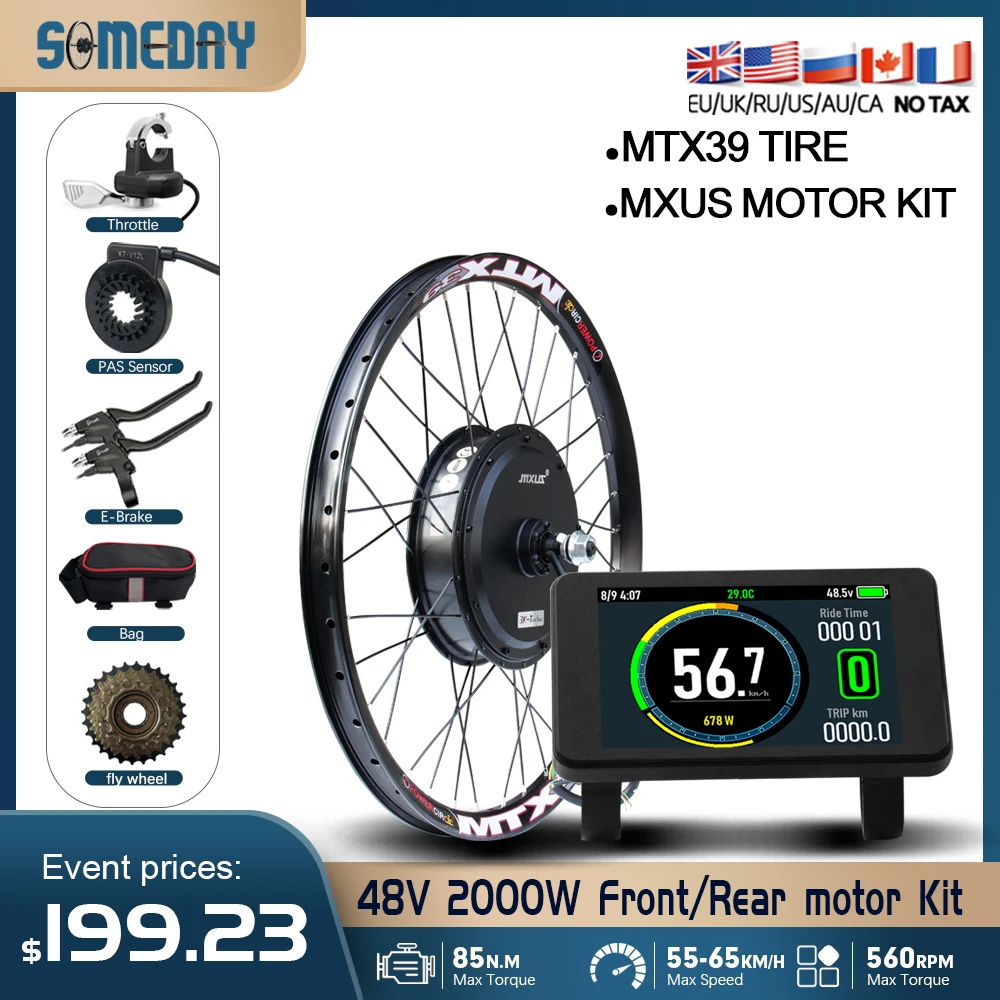 Moteur Moyeu Vélo électrique 48V 72V 1000W-3000W Sans Balais, VTT Universel