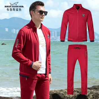 New Men's Tracksuit Sport wear Setting Men Jogging Suit 2pieces Basball Fashion Casual Style Jumping runing  Big size