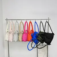 Women Handbags Large Capacity Puffer Tote Bag Nylon Down Cotton Lightweight Dual-use Shoulder Bags Drawstring Bucket Handbag 2