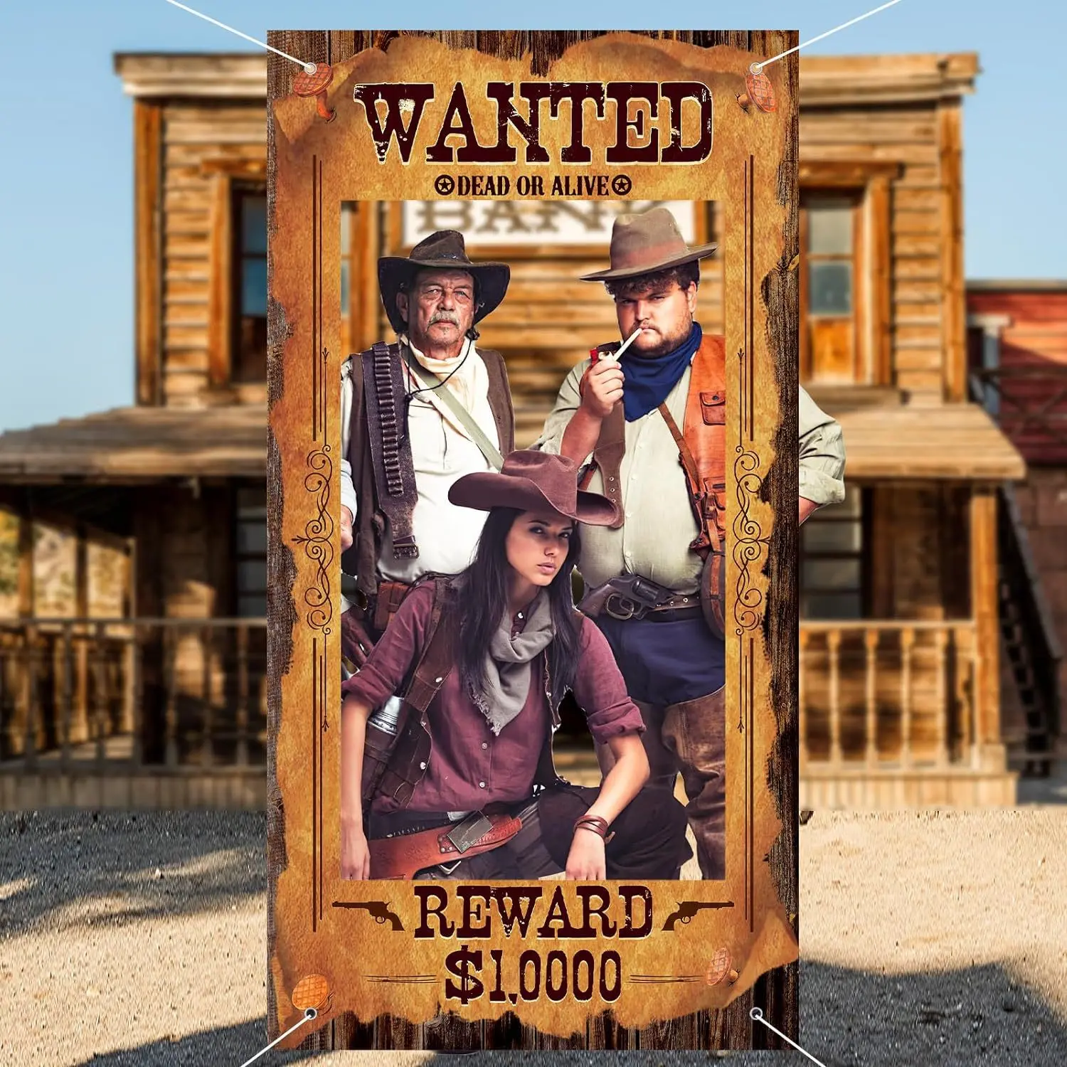 1pc90x180 Cowboy Pferd Photo Booth Foto Rahmen Requisiten West cowboy Kinder Geburtstag Party Dekoration Schießen Hintergrund Tuch geschenke – Detail 3