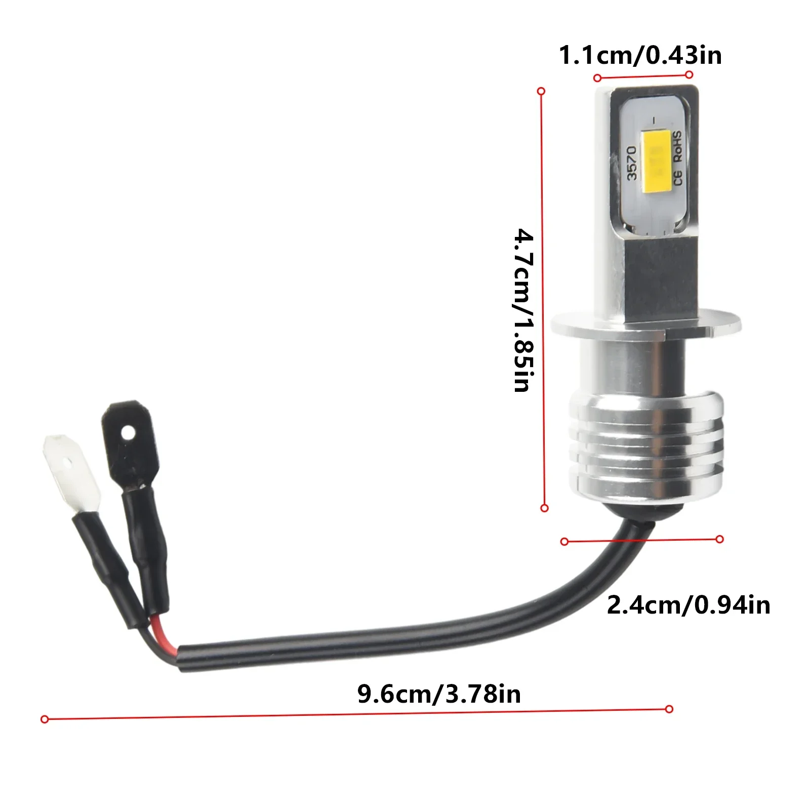 2Pcs H3 LED 안개 전구 변환 키트 슈퍼 밝은 노란색 DRL 램프 3000K 80W 50000H 2000LM 자동 빔 안개 램프