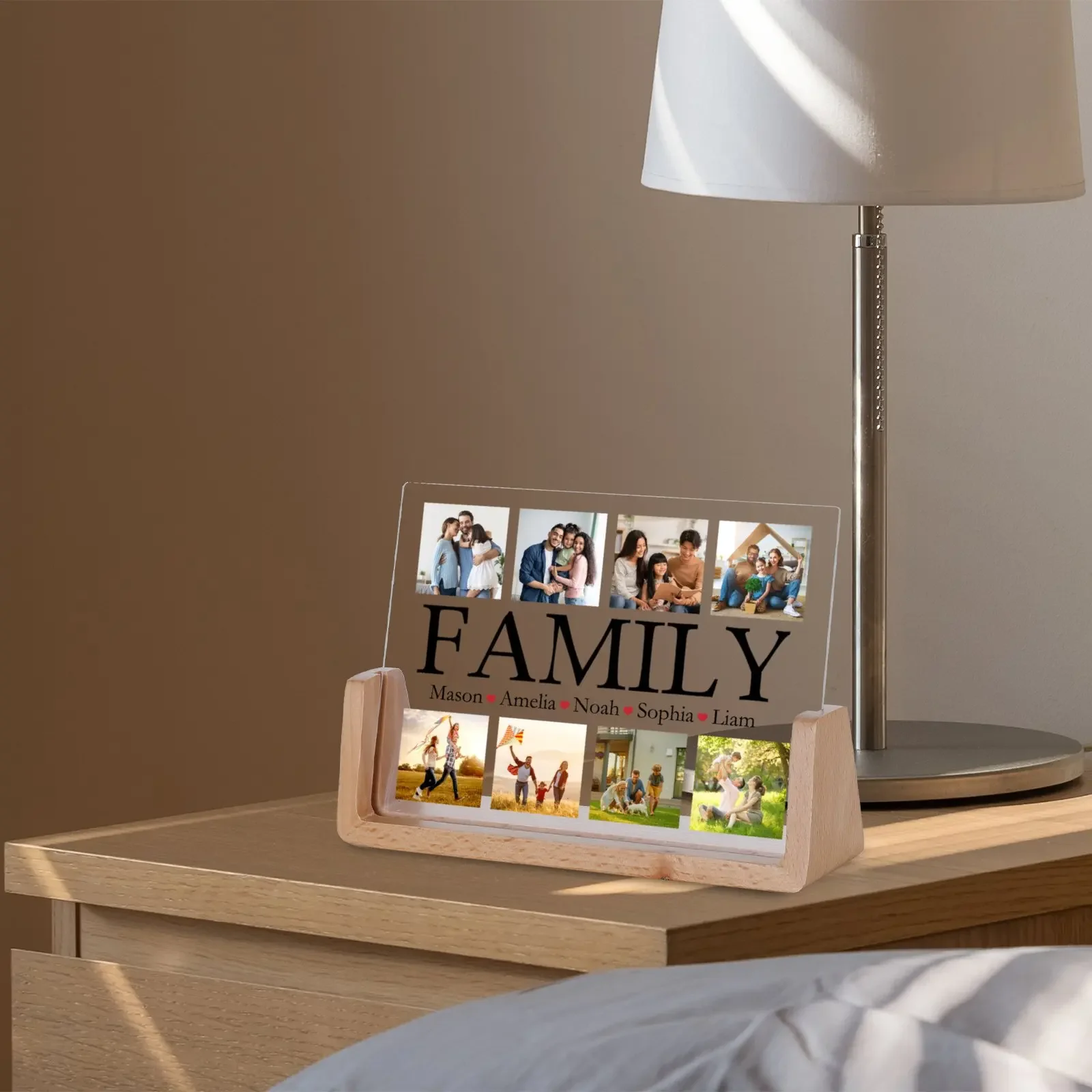 Personalized Family Photo Frame For Women Men Mom Home Decoration Desktop Display Name Birthday Gifts photo frame wood canvas frame wood photo frame wood frame wood picture frame