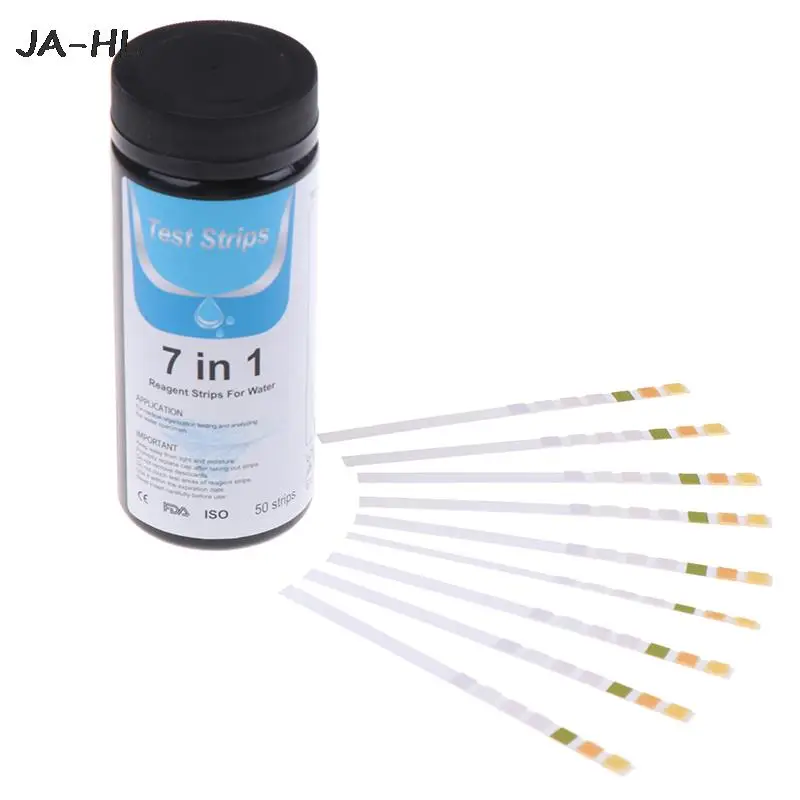 

50pcs 7 In1 Nitrite Nitrate PH Test Strips KH GH NO2 NO3 Bromine Chlorine Test Aquarium Fish Tank Water Tropical Test Strips Kit