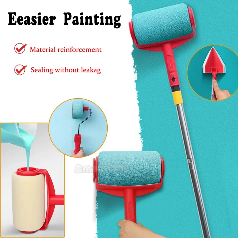 1.1M Multifunctional Household Extension Rod Wall Painting Decorate Painting Roller Rollers Runner 6PCS Paint Roller Brush Tool