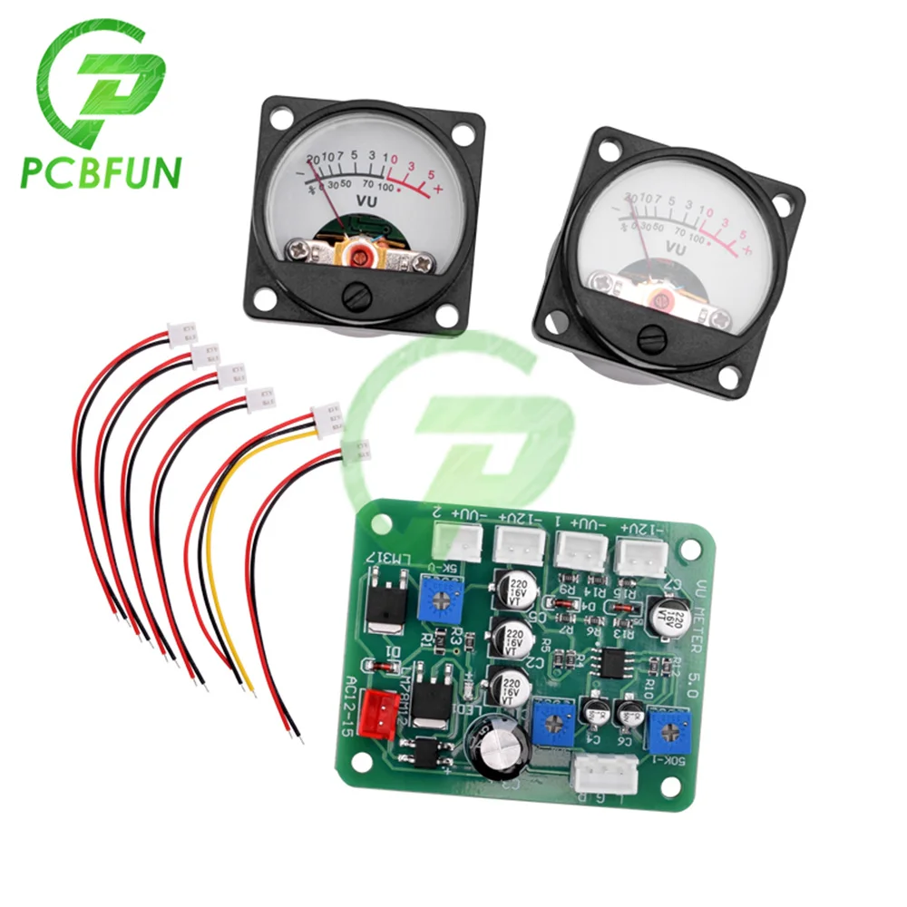 2Pcs Vu Panel Meter Driving Board Db Level Meter Power Amplifier Meter Driver Module