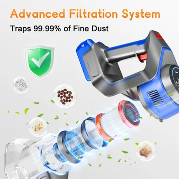 Honki 73KPA Cordless Vacuum Cleaner with LED High Power Strong Suction Wet and Dry Handheld Vacuum Cleaner for Pet Hair Carpet 2