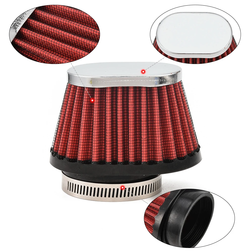 Motorcycle Exhaust Gas Filtration Air Filter High Flow Performance Car Air Intake Modification 51/55/60MM Small Caliber Intake
