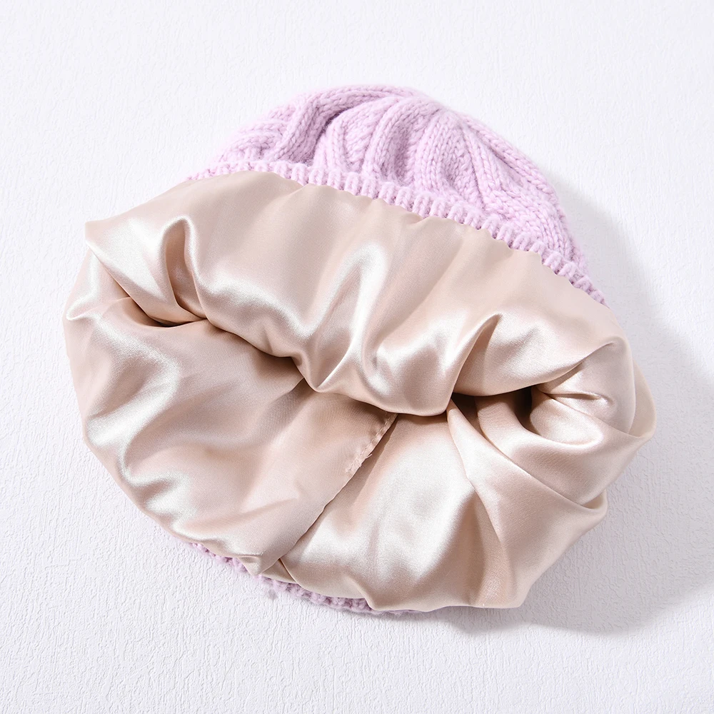 Jxwatcher Strickmütze aus Kaschmirwolle mit Satin-Futter, 2025, neuer Stil, Damen-Wintermütze, bequem, warm, Skullies, weiblich – Detail 35