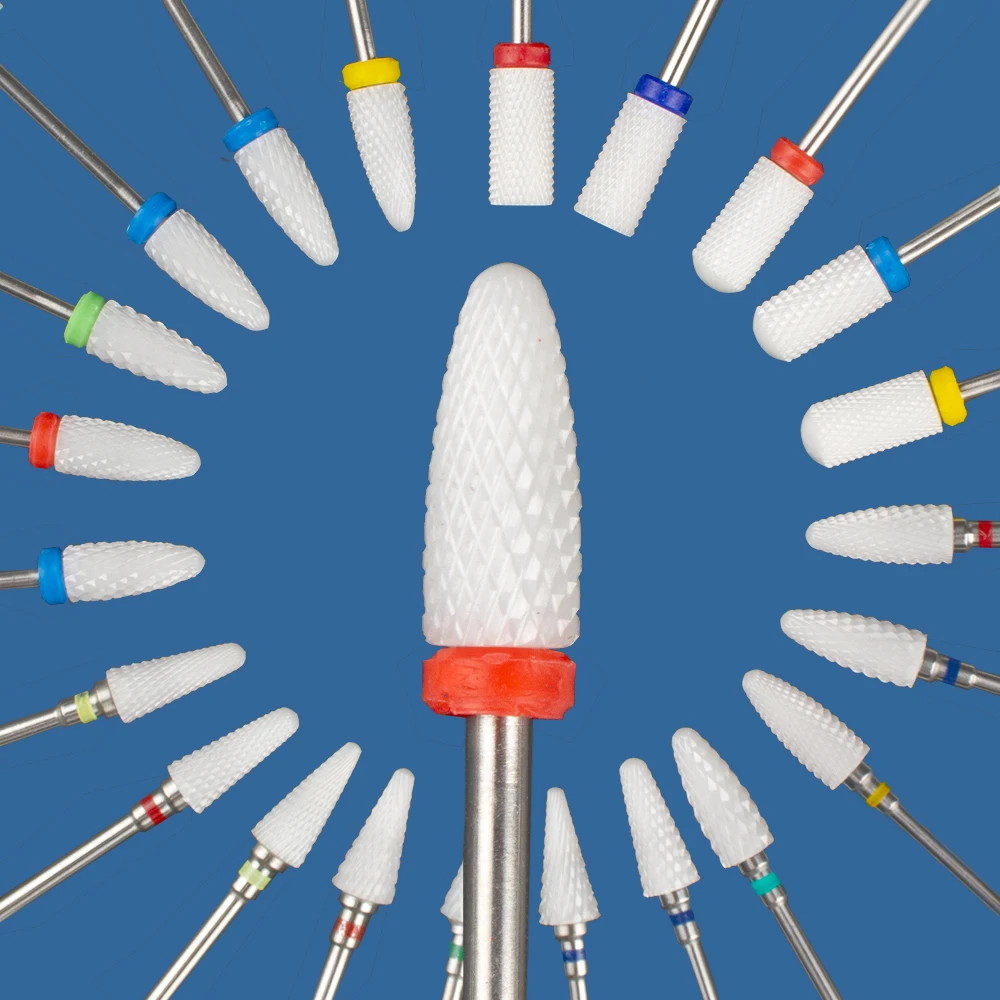 Ceramic Diamond Milling Cutter For Manicure Nail Drill Bits for Gel Cuticle Burrs Removing Pedicure Nail File 3/32 Mill Tool nail drill bit nail drill bits nail drill nail drill set nail drill kit 1pc