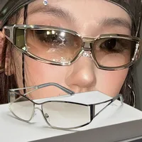 Y2K Sunglasses Women Men Oversized Gradient Steampunk Goggles Mirror Lens Sun Glasses Fashion Eyewear Retro Designer Shades
