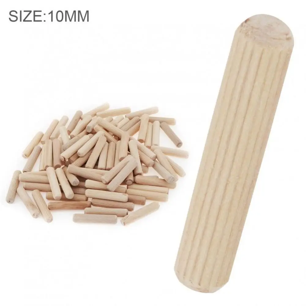 Wooden Dowel Pins 100Pcs Cork Fluted Needle Bolt Wooden Dowel Pins Woodworking Chamfered Wood Carvings Bed Drawers Wood Nails 6/8/10mm