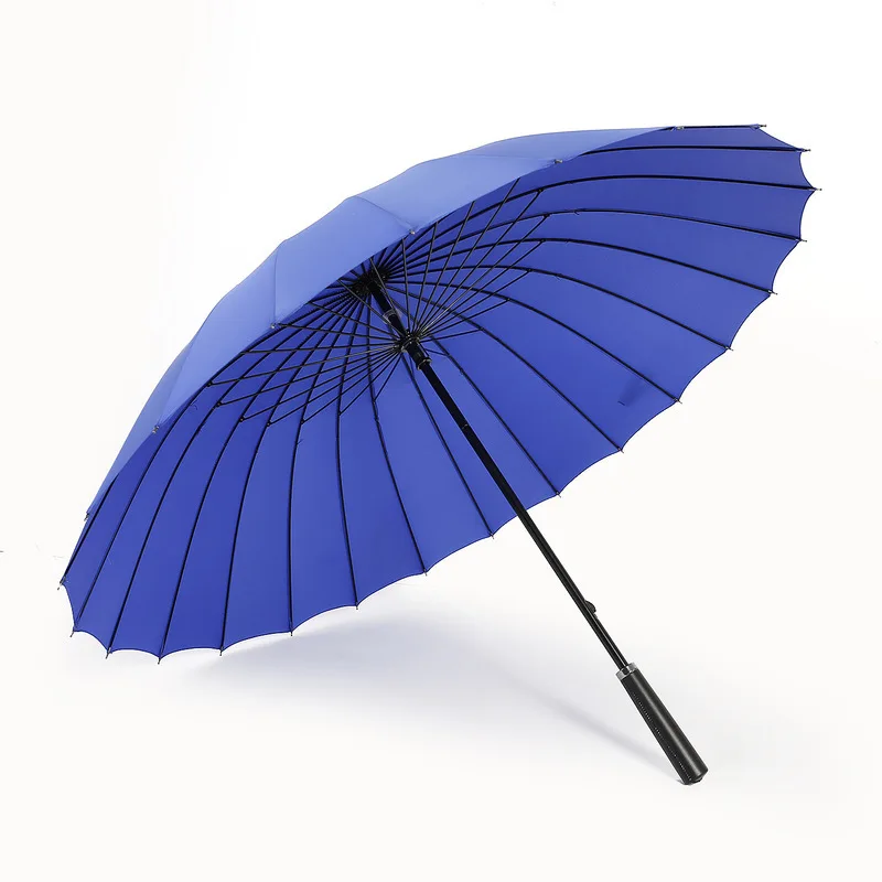 Business 24 Bone Manual Long Umbrella Men Women Retro Red Balck Large Umbrella Anti-storm Sunscreen Cute Household