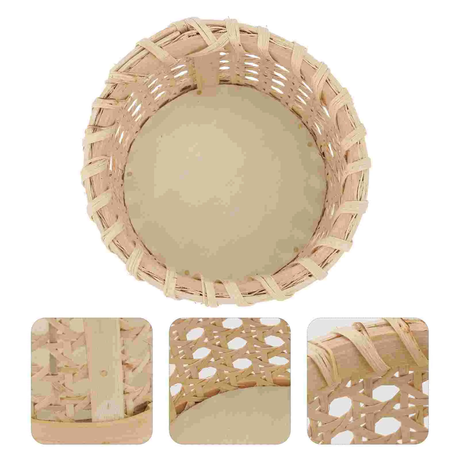 Rattan Pen Holder Woven Basket: Wood Desktop Sundries Container Wicker Makeup Brush Organizer Cutlery Utensil Silverware Holder