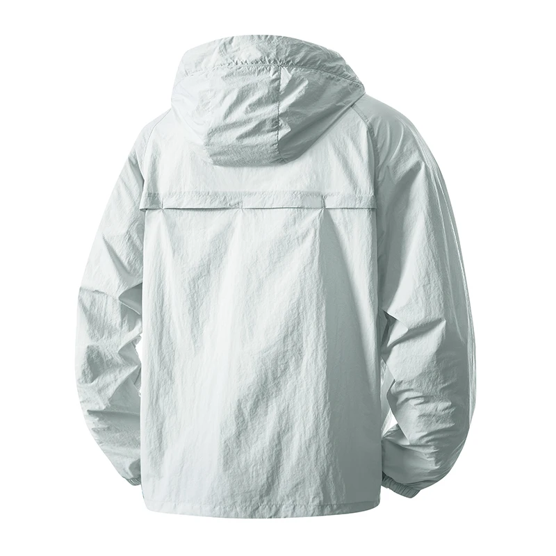 Women's Lightweight Hooded Summer Windbreaker Jacket with Sun Protection and Adjustable Drawstring