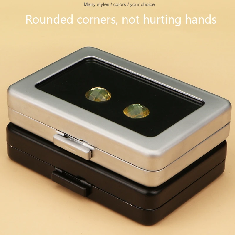 Metal Bare Diamond Storage Box Stainless Steel Metal Diamond Colored Gem with Double Inner Cushion Bare Stone Box