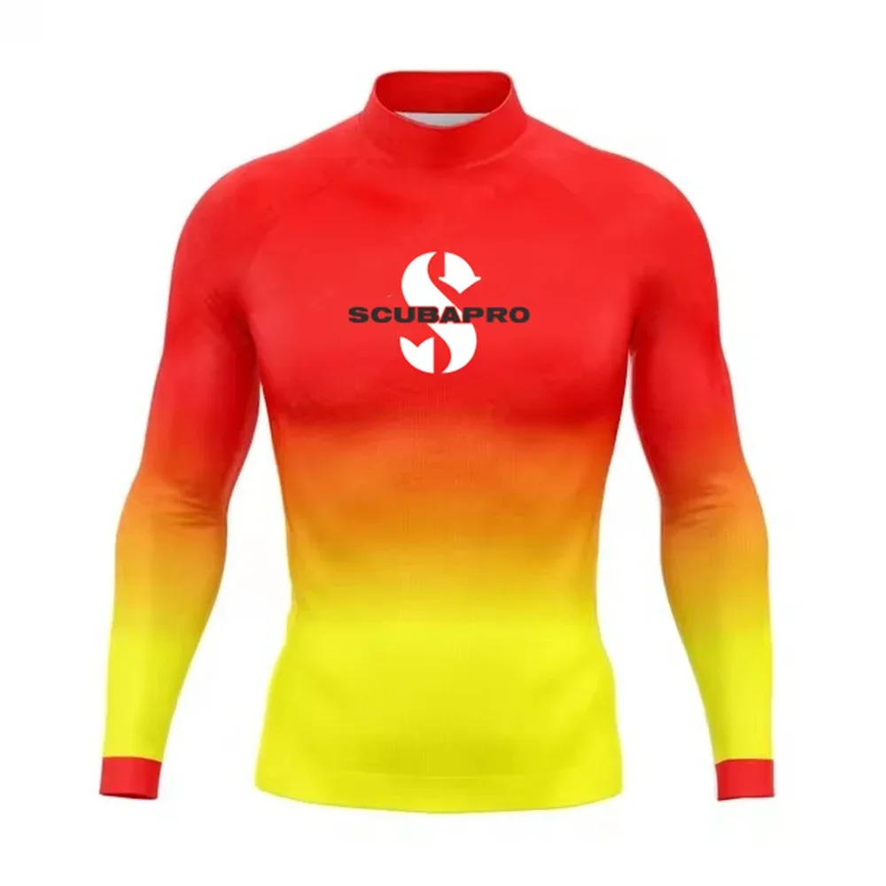Men&rsquo;s Long Sleeve Rash Guards Surf T-shirts UV Protection Swimsuit Surfing Diving Swimwear Swim Surf Beach Clothes Rashguard Rash Guard Surfing Swimsuit