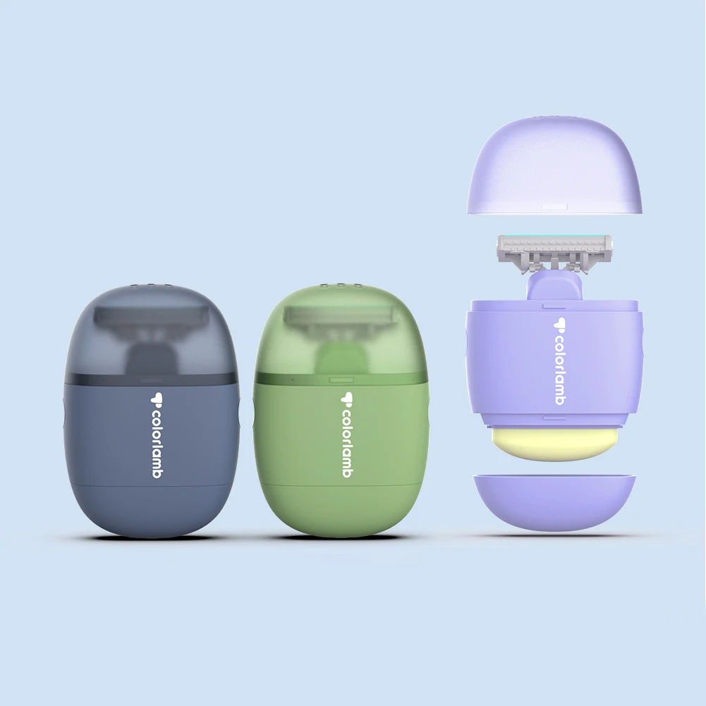 Colorlamb 휴대용 면도기, 이발용 미니 스타일 안전 블레이드, 수제 스킨 ..