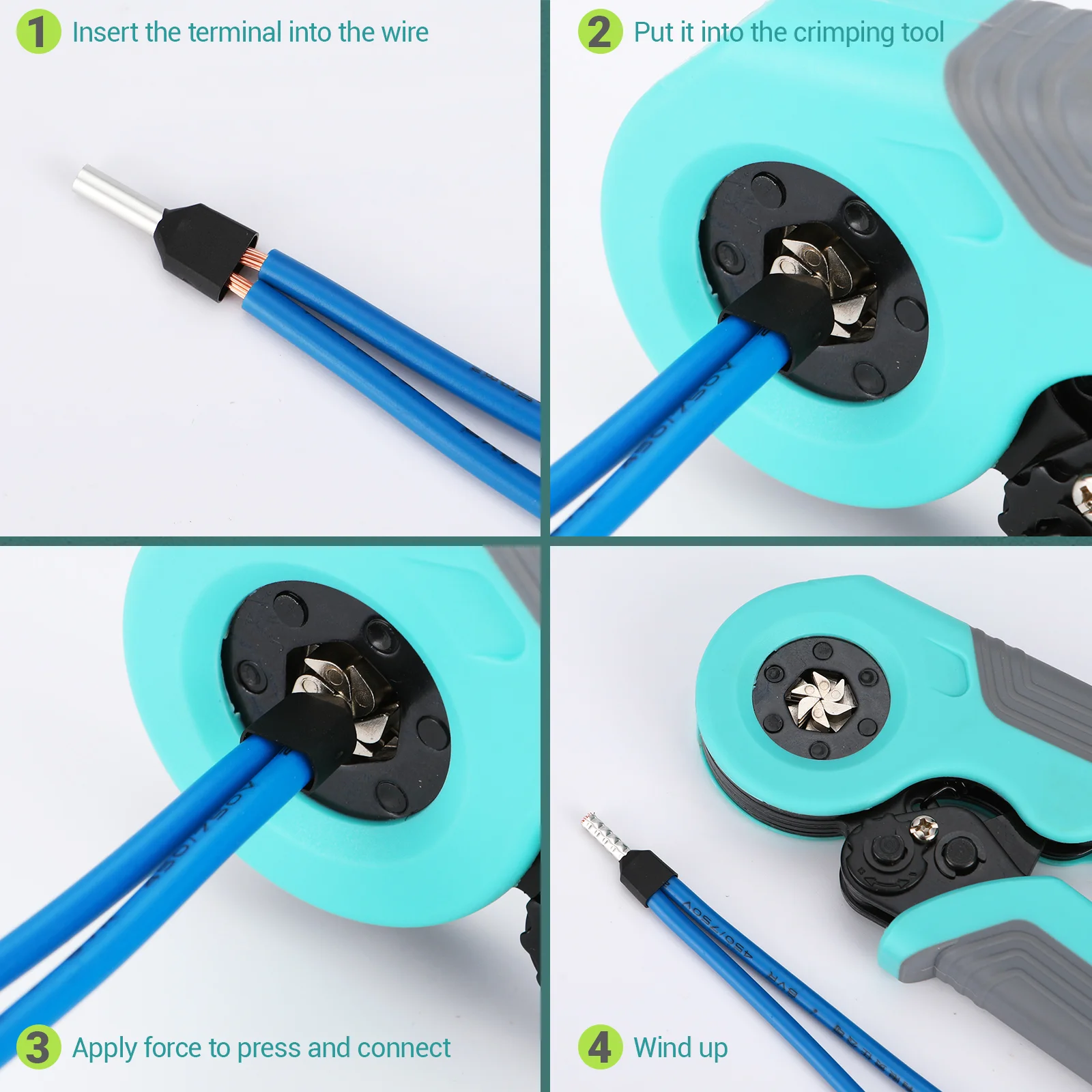 Kit Pince à Sertir Cliquet 10-6/10-4 AWG + Bornes 1820 pièces