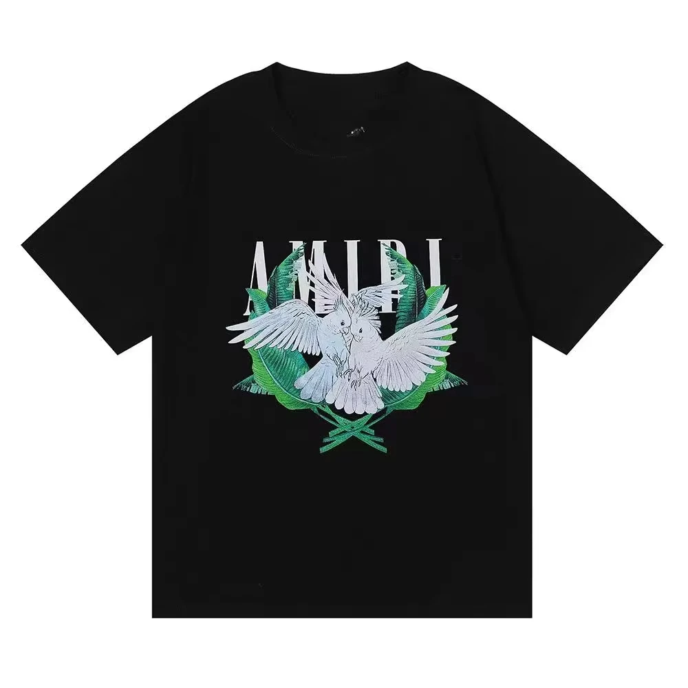 American Fashion Trend Plant Flower Pattern Printed T-shirt Men Women Cotton comfortable Tops Short Sleeved Round Neck Tees t shirts men sports tops