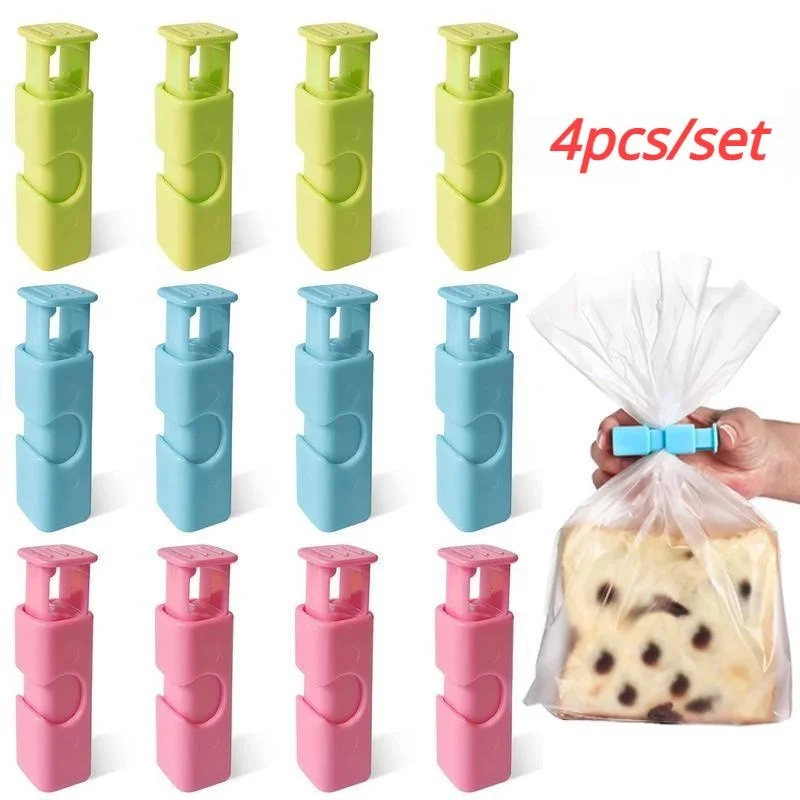 Sealing clips 4Pcs/Set sealing clip food preservation bag clip snack fresh food storage seal bag sealer clamp kitchen storage tool